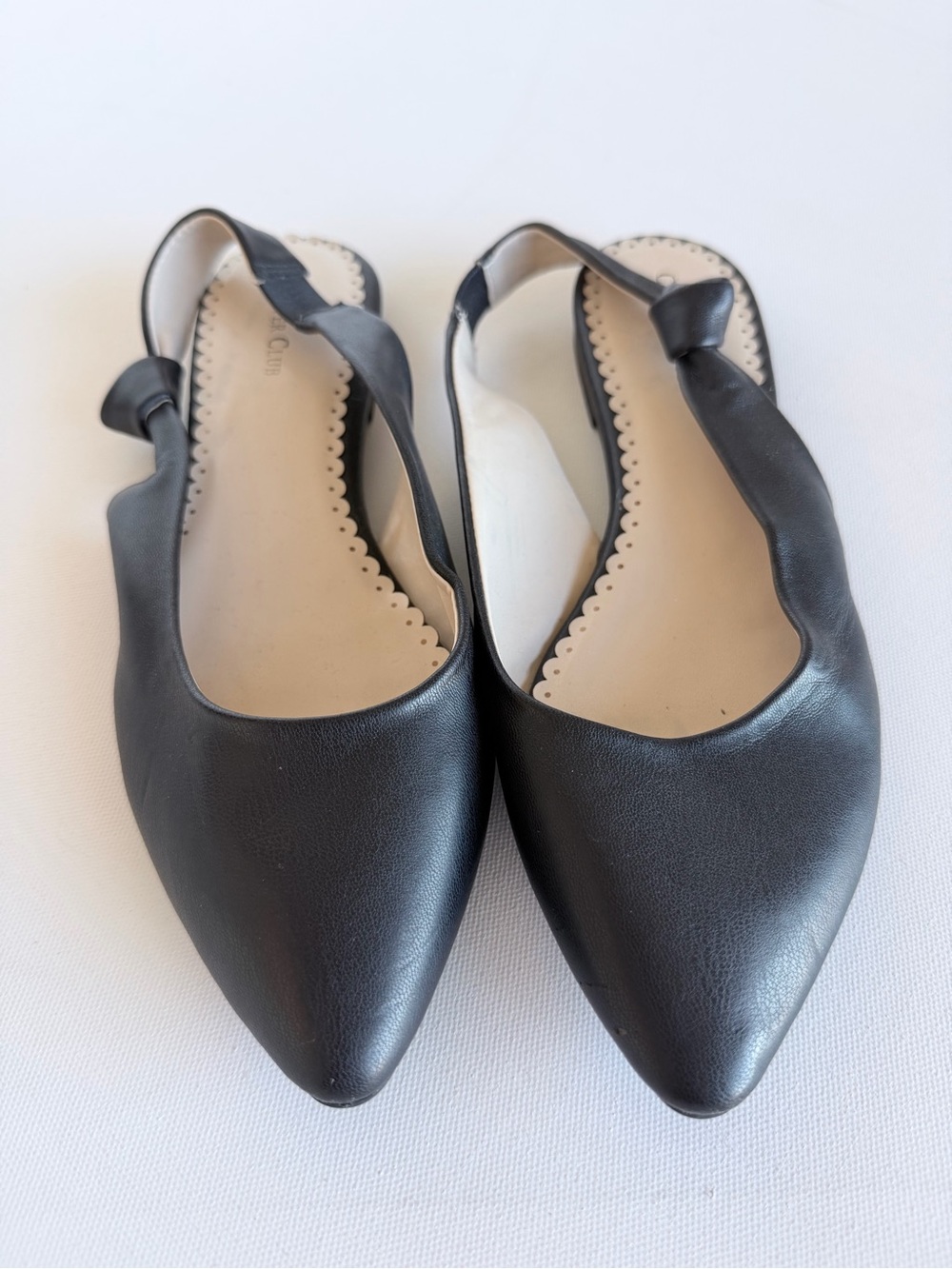 Charter Club Karaap Black Pointed Toe Slingback Flats 8.5M